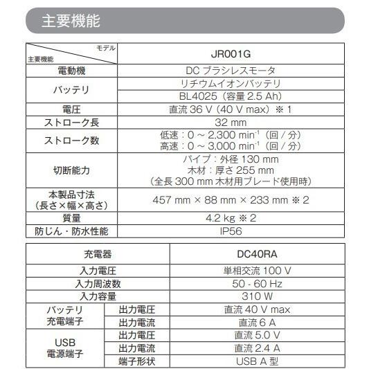 マキタ マキタ JR001GRDX (注意 バッテリー1本仕様) 40V 充電式 マキタ マキタ JR001GRDX (注意 バッテリー1本仕様) 40V 充電式