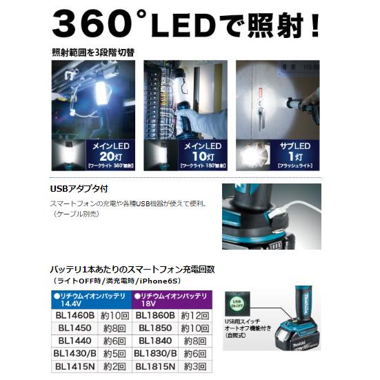 マキタ（makita） ML807 充電式LEDワークライト : パワーツール