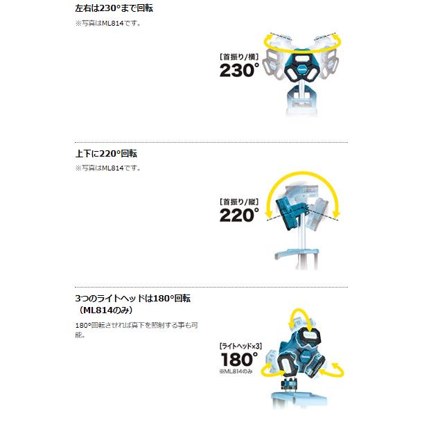 マキタ（makita） ML814 + BL1860B 充電式タワーライト 本体+6.0Ah