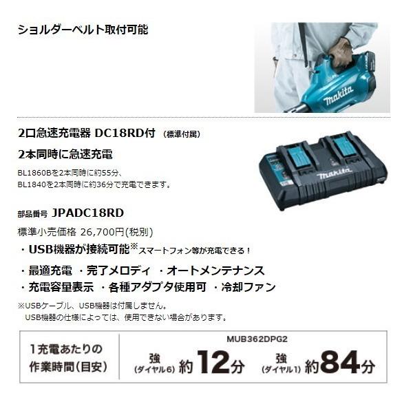 マキタ（makita） MUB362DZ + A-67929 18V 充電式ブロワ 本体+フラット 