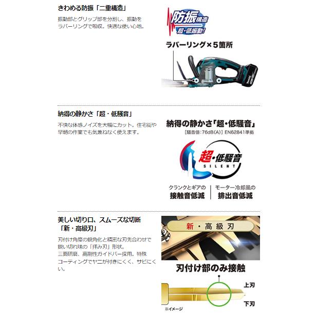 マキタ MUH407DZ + BL1860B 18V 充電式ヘッジトリマ 400mm 本体+ マキタ MUH407DZ + BL1860B 18V 充電式ヘッジトリマ 400mm 本体+
