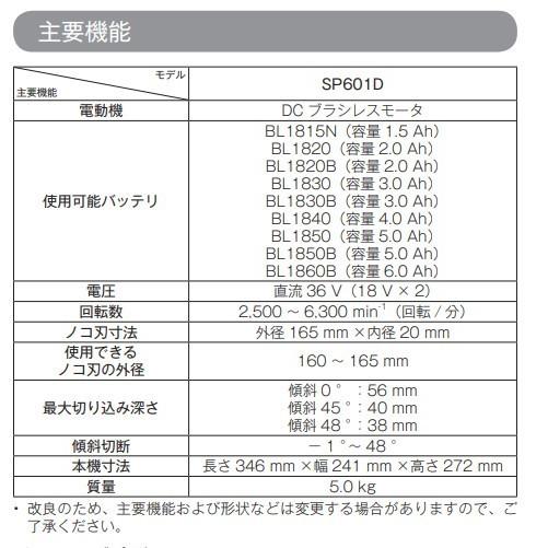 マキタ SP601DZ ＋ BL1860B 36V 充電式プランジマルノコ 本体+