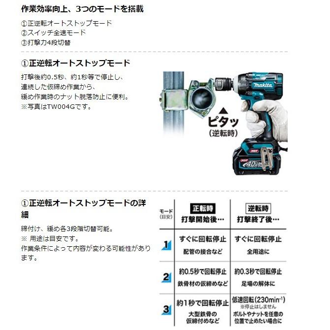 マキタ TW007GRDX 40V 充電式 インパクトトレンチ 　本体+2.5Ahバッテリー2本+充電器(DC40RA)+ケース　｜techno-k｜05