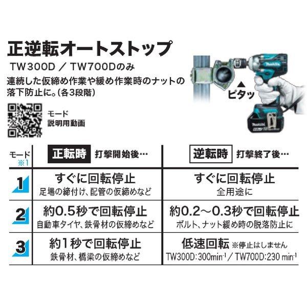 マキタ　TW700DRGX　18V充電式インパクトレンチ  本体＋バッテリー6.0Ah×2本＋充電器＋ケース｜techno-k｜05