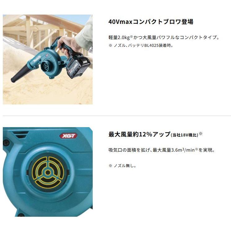 マキタ（makita） UB002GZ + BL4025 + DC40RA 40Vmax 充電式ブロア