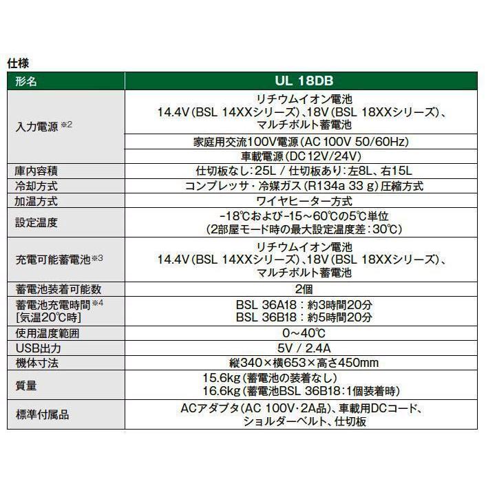 HiKOKI（ハイコーキ） Hi-KOKI 18V 充電式 冷温庫 UL18DB (NM) 色