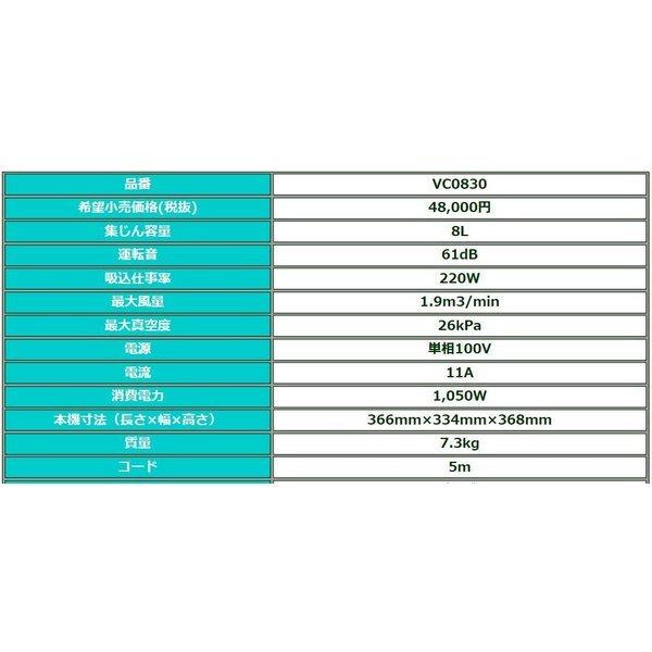 マキタ  VC0830 粉じん専用集塵機(集じん容量8L) 　　連動コンセント付　　｜techno-k｜02