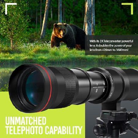 ハイパワー 420-1600mm f/8.3 HD 手動望遠レンズ Nikon D500、D600