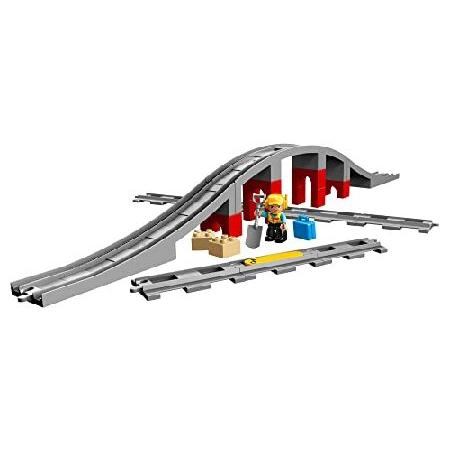 レゴ LEGO DUPLO Town Train Bridge and Tracks 10872 Building Kit (26 Piece)， Multicolor_4