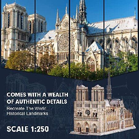 (Large Notre Dame de Paris for lovers) - CubicFun 3D Architecture Model Kits Puzzle Challenge for Adults，as Hobbies Gifts，Notre Dame de Paris France_2