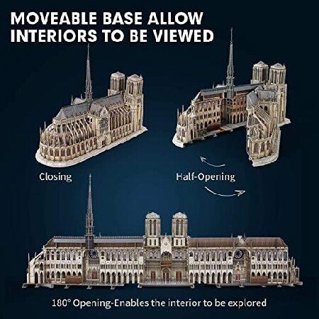 (Large Notre Dame de Paris for lovers) - CubicFun 3D Architecture Model Kits Puzzle Challenge for Adults，as Hobbies Gifts，Notre Dame de Paris France_3