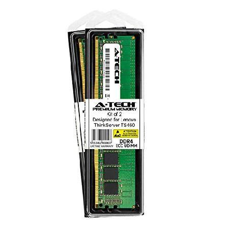 A-Tech 32GB キット (16GB x 2) Lenovo ThinkServer TS460用 - DDR4 PC4-21300 2666Mhz ECC アンバッファード UDIMM 2Rx8 - サーバー専用メモリ Ram (AT350912SR_1