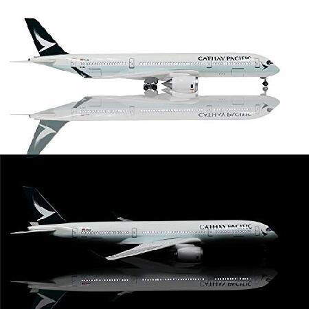 18インチ 1:160 飛行機モデル HK キャセイパシフィックエアバス350 LEDライト付き (タッチまたはサウンドコントロール) 装飾やギフトに_4