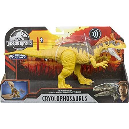Jurassic World Toys Sound Strike Cryolophosaurus Figure with Strike and Chomping Action, Realistic Sounds, Movable Joints, Authentic Color and Textureの画像