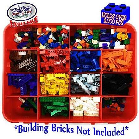 Matty's Toy Stop Brik-Kase 2.0 旅行/建物/ストレージ/オーガナイザーコンテナケース 組み立てプレート蓋付き (約2000個収納) - すべての主要ブランドに対応 (_3
