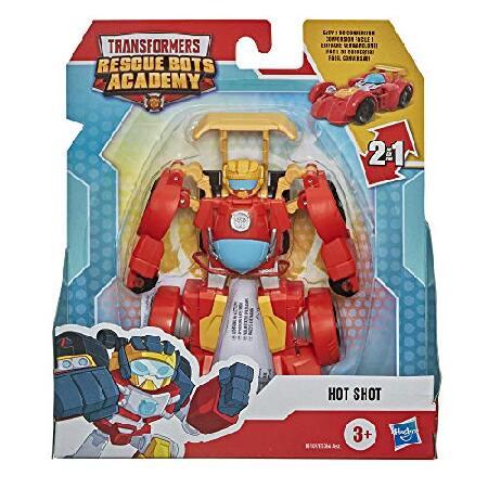 Hasbro - Transformers Playskool Heroes Rescue Bots Academy Hot Shot Converting Toy Robot, 4.5-Inch Collectible Action Figure Toy for Kids Ages 3 and Up, Red