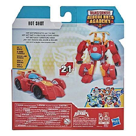 Hasbro - Transformers Playskool Heroes Rescue Bots Academy Hot Shot Converting Toy Robot, 4.5-Inch Collectible Action Figure Toy for Kids Ages 3 and Up, Red