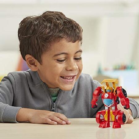Hasbro - Transformers Playskool Heroes Rescue Bots Academy Hot Shot Converting Toy Robot, 4.5-Inch Collectible Action Figure Toy for Kids Ages 3 and Up, Red