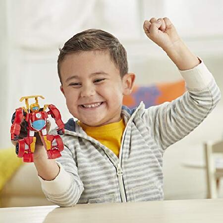 Hasbro - Transformers Playskool Heroes Rescue Bots Academy Hot Shot Converting Toy Robot, 4.5-Inch Collectible Action Figure Toy for Kids Ages 3 and Up, Red