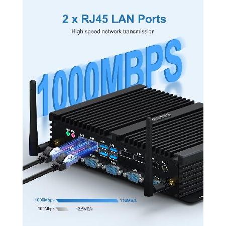 BASOARO Win 11 Pro Industrial Mini PC， Rugged Small Computer i5 8250U， Gigabit RJ45 LAN， 64G RAM 512G SSD， LPT Port， 4K UHD DP/EDP/HD Display， 6 RS232