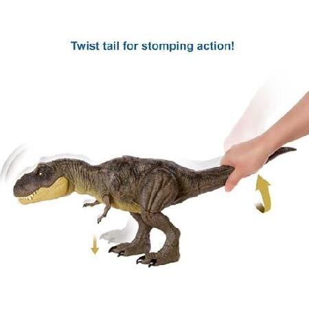 Mattel Jurassic World Camp Cretaceous Dinosaur Toy， Stomp 'n Escape Tyrannosaurus T Rex Action Figure with Stomping Motion_3