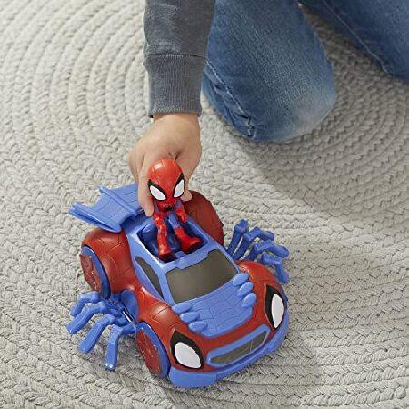 Spidey and His Amazing Friends Marvel Change 'N Go Web-Crawler and Spidey Action Figure， 2-in-1 Vehicle， 4-Inch Figure， for Kids Ages 3 and Up_2