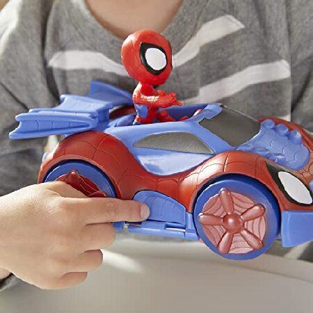 Spidey and His Amazing Friends Marvel Change 'N Go Web-Crawler and Spidey Action Figure， 2-in-1 Vehicle， 4-Inch Figure， for Kids Ages 3 and Up_3