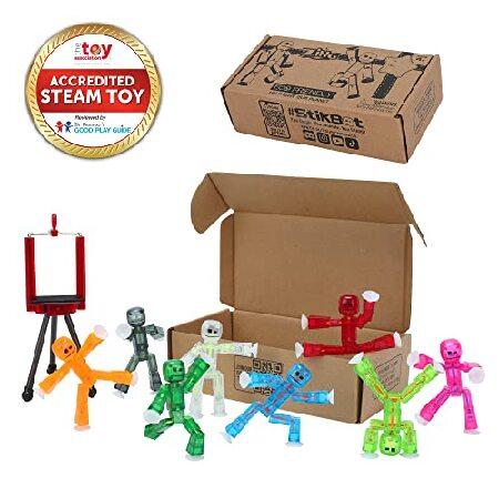 StikBot Zing， Set of 8 Clear Collectable Action Figures and Mobile Phone Tripod， Create Stop Motion Animation， Great for Kids Ages 4 and Up_1
