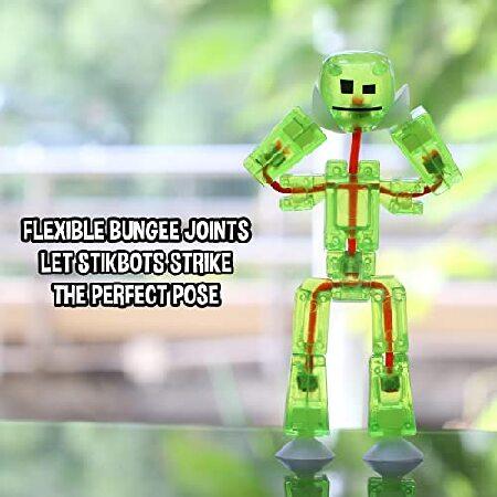 StikBot Zing， Set of 8 Clear Collectable Action Figures and Mobile Phone Tripod， Create Stop Motion Animation， Great for Kids Ages 4 and Up_2