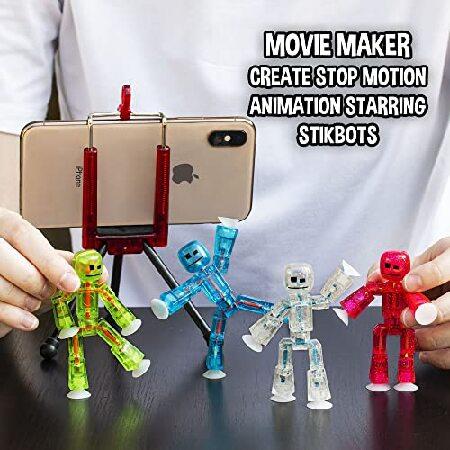 StikBot Zing， Set of 8 Clear Collectable Action Figures and Mobile Phone Tripod， Create Stop Motion Animation， Great for Kids Ages 4 and Up_4