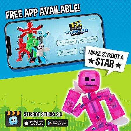 StikBot Zing， Set of 8 Clear Collectable Action Figures and Mobile Phone Tripod， Create Stop Motion Animation， Great for Kids Ages 4 and Up_5