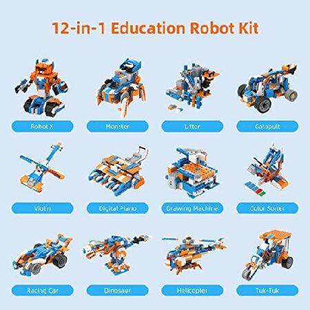 Apitor Robot X Robot Building Kit， 12-in-1 Programmable APP RC Robot/Car Robotics Coding Set， STEM Projects Educational Birthday Gifts for Boys Girls
