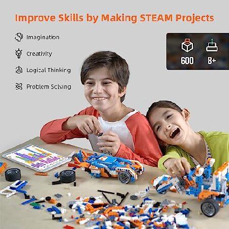 Apitor Robot X Robot Building Kit， 12-in-1 Programmable APP RC Robot/Car Robotics Coding Set， STEM Projects Educational Birthday Gifts for Boys Girls