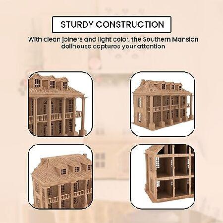 Birds Wood Shack The Southern Mansion - 面白い木製ドールハウスパズル 細部までこだわった軽量＆丈夫なミニチュアドールハウスキット - バルトバーチウッド製_4