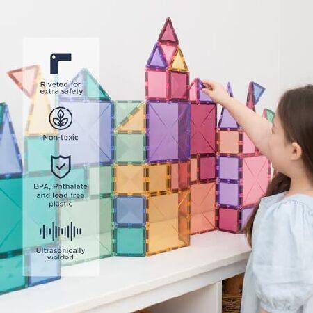 CONNETIX Magnetic Tiles Pastel Creative Pack, 120 Pieces : テクノ