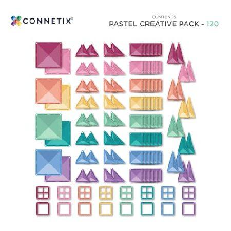 CONNETIX Magnetic Tiles Pastel Creative Pack, 120 Pieces : テクノ