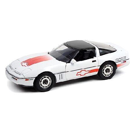 GreenLight 1:18 1988 Chevro＆let Corvette C4 - White with Orange Stripes - Corvette Challenge Race Car 13596 [Shipping from Canada]の画像