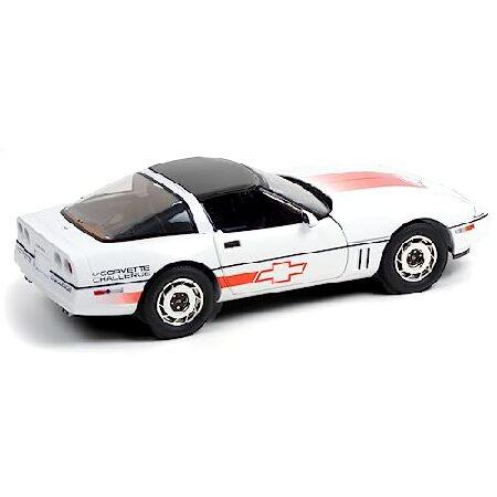 GreenLight 1:18 1988 Chevro＆let Corvette C4 - White with Orange Stripes - Corvette Challenge Race Car 13596 [Shipping from Canada]の画像
