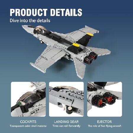 DAHONPA F-18 バンブルビー戦闘機 軍用 陸軍 飛行機 組み立てブロックセット 700個以上 空軍ビルドブロック おもちゃ 子供と大人へのギフト。_2