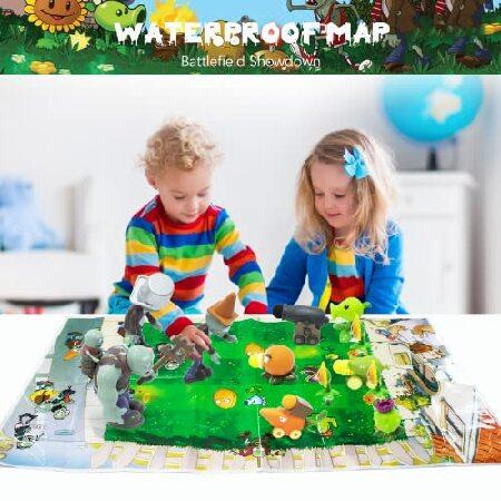 Maikerry PVZ フィギュア アクションフィギュア PVZ セット ゲーム 男の子と女の子への素晴らしい誕生日プレゼント-防水バトルフィールドマップ付きの画像