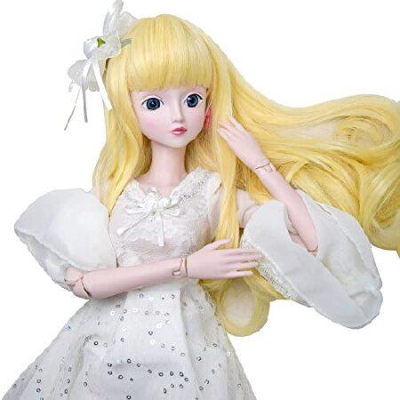 Proudoll 1/3 BJD人形 60cm 24インチ ボールジョイントSD人形 21関節可動 PVC DIY人形 カスタマイズガール アクションフィギュア プリンセス ホワイトスネグロッの画像