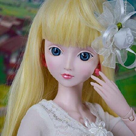 Proudoll 1/3 BJD人形 60cm 24インチ ボールジョイントSD人形 21関節可動 PVC DIY人形 カスタマイズガール アクションフィギュア プリンセス ホワイトスネグロッの画像