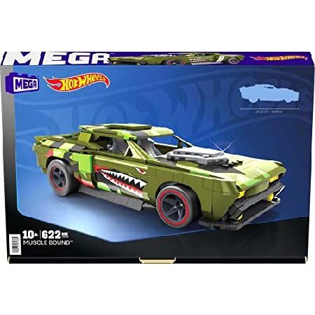 MATTEL - Mega Hot Wheels Muscle Bound Building Set with 622 Pieces, Authentic Details, Features and Easter Eggs, Collector Gift Set for Adult Builders
