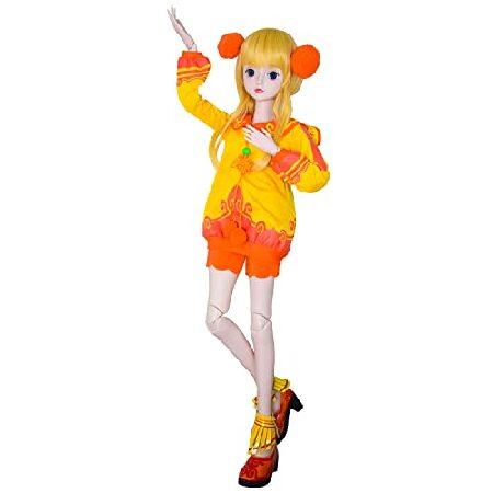 Proudoll 1/3 BJD Doll 60cm 24in Ball Jointed SD Dolls 21 Joints Move PVC DIY Doll Customized Girl Action Figures Golden Lilly + Wig + Dress + High-Heeの画像