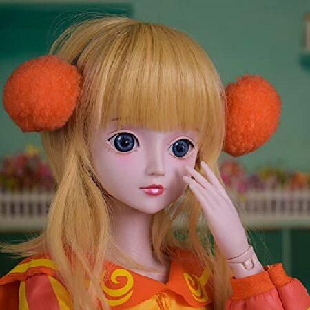 Proudoll 1/3 BJD Doll 60cm 24in Ball Jointed SD Dolls 21 Joints Move PVC DIY Doll Customized Girl Action Figures Golden Lilly + Wig + Dress + High-Heeの画像