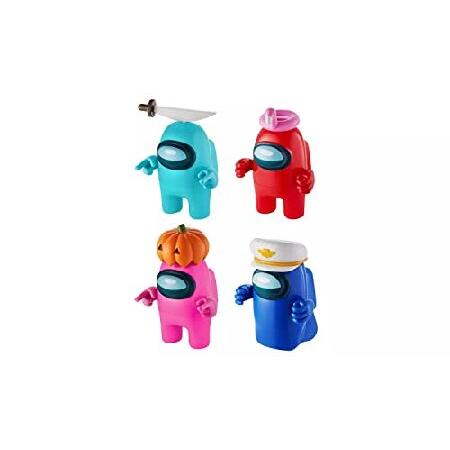 Among Us Action Figures 4 Pack Window Box (S2)+ 8 Hands， Hats ＆ Accessories_2