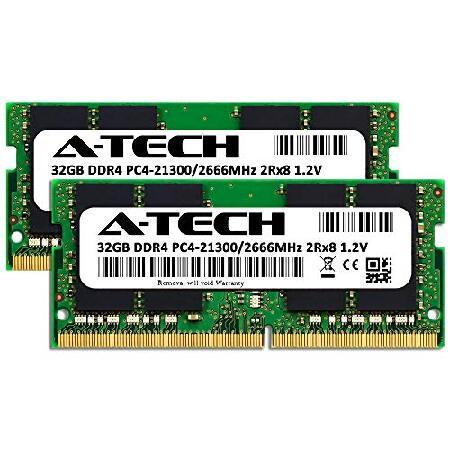 A-Tech 64GB (2x32GB) RAM ASUS ROG G21CX / G21CN用 | DDR4 2666MHz PC4-21300 Non-ECC SO-DIMM 2Rx8 1.2V - ノートパソコン＆ノートブックメモリアップグレーの画像