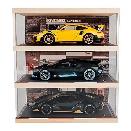 Kivcmds 1:24スケール 3段 車両ディスプレイケース 駐車場シーン