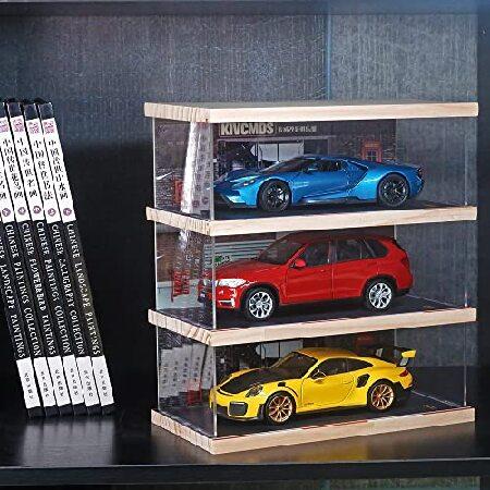 Kivcmds 1:24スケール 3段 車両ディスプレイケース 駐車場シーン