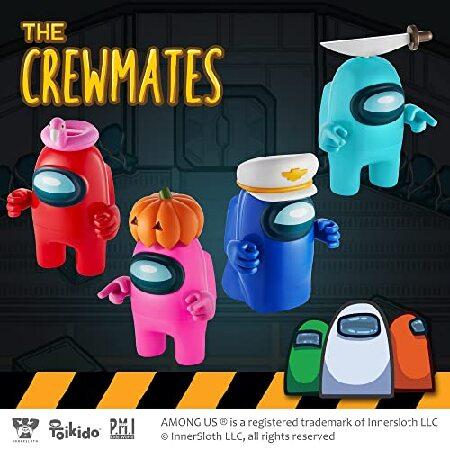 Among Us Action Figures | All Four 4.5-Inch-Tall Collectibles | Among Us Toys and Playable Mini Toys | Red， Pink， and Cyan Crewmates and Blue Ghost wi_5